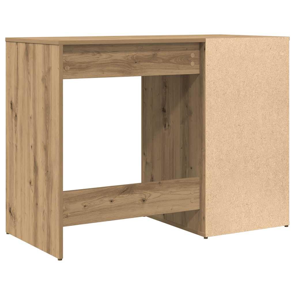 Scrivania Rovere Artigianale in Legno Multistrato 100x49x75 cm con Cassetto e Ripiano per Studio Ufficio Casa Smartworking Postazione PC Gaming Salvaspazio