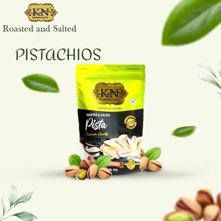 Kajwam Nuts Premium Roasted & Salted Dry Fruits Combo | Almonds (Badam Giri), Pistachios (Pista), Cashews W240 (Kaju) | 3 x 250g | Resealable Packs | Natural, Healthy & Crunchy 4