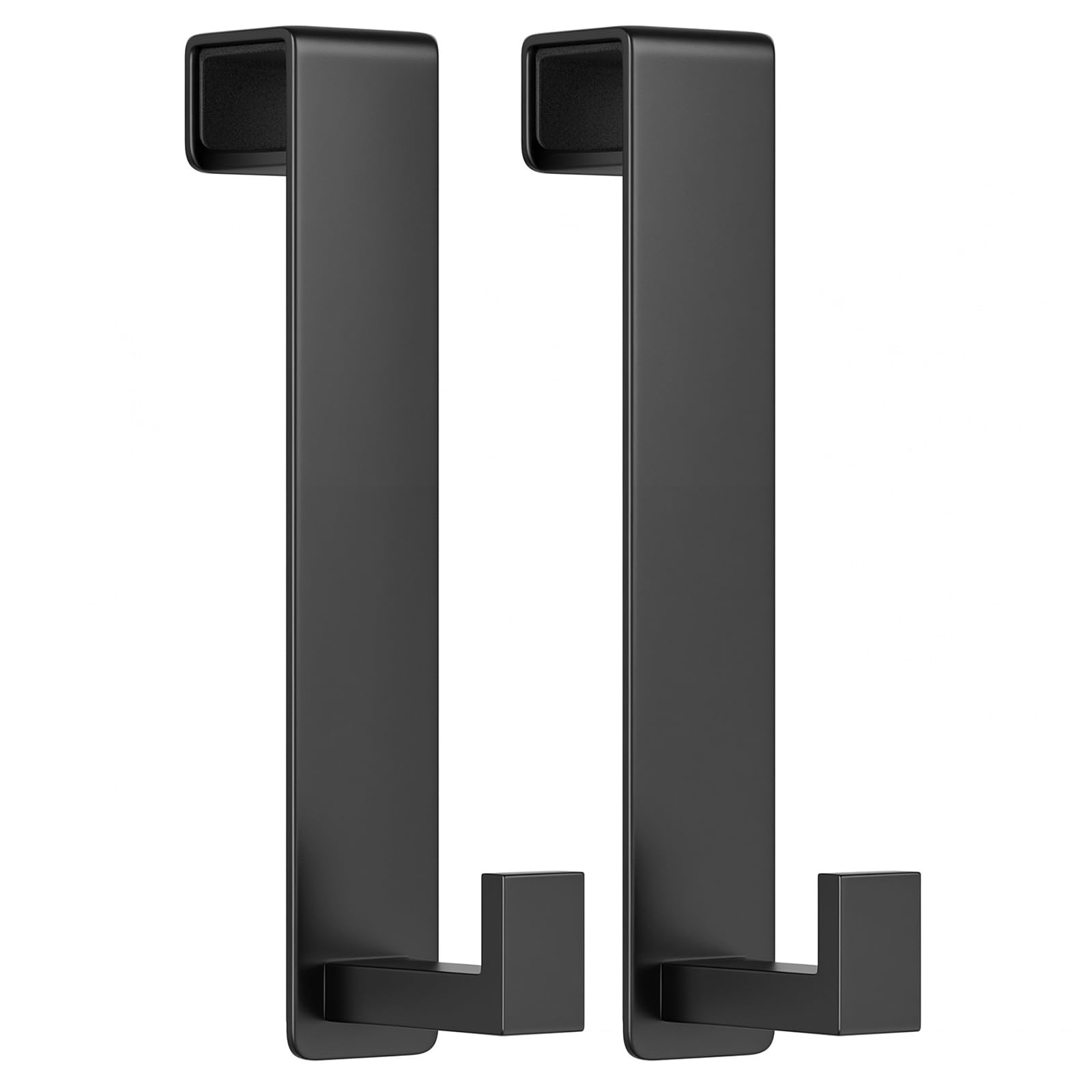 WUIVIUT Extended 25cm Over Door Hooks, Heavy-Duty Stainless Steel Door Hanger for Bags, Clothes, Towels(L Shape 2 Pack, Fits 1-3/4'' Thick) โ image 1