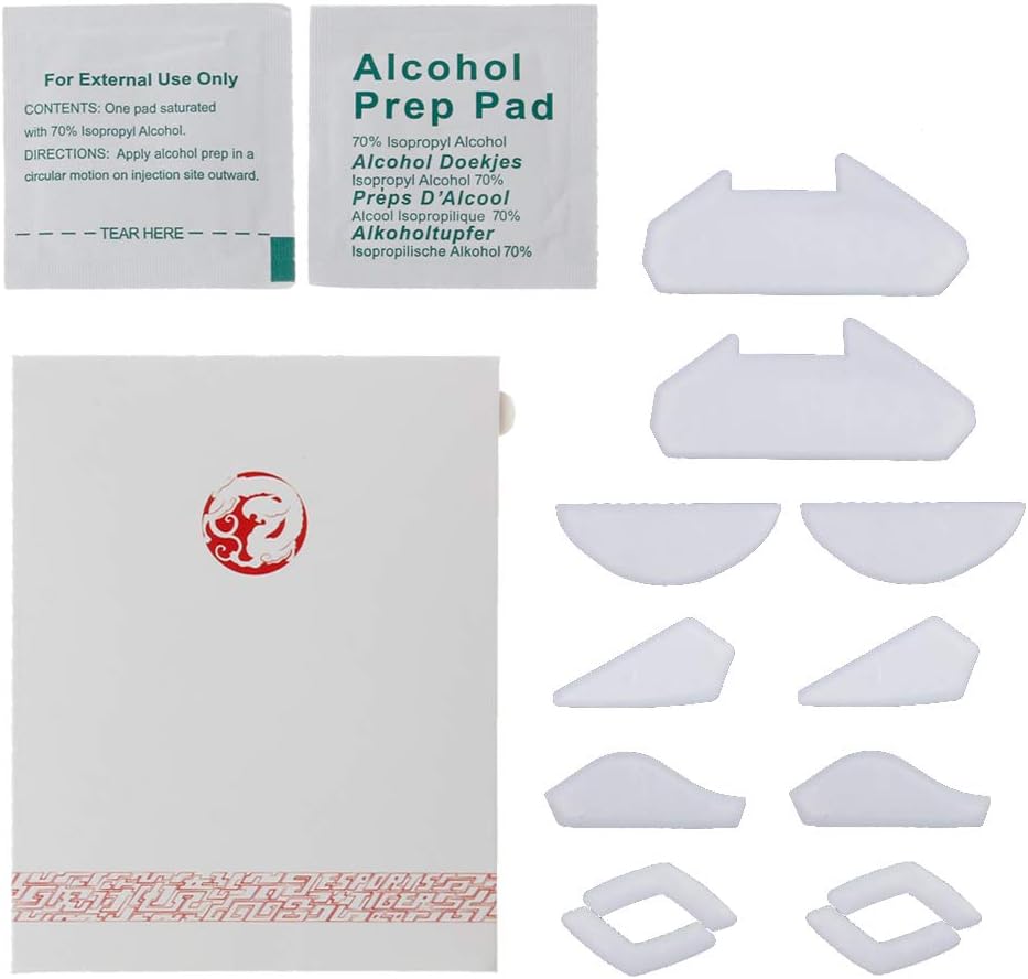 certylu Tiger Gaming Mouse Feet,Mouse Skate For Logitech G402 Gaming Mouse White Teflon Mouse Glides Curve Edge 2 Sets/pack