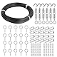 TooTaci 2mm Drahtseil Set, 30M 2mm Stahlseil Schwarz Ummantelt aus PVC, Spannschloss Drahtspanner Seilspanner Edelstahl 304, Stahlseil mit ösen, Spanngarnitur für Lichterkette Hängen