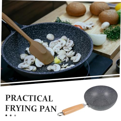 Wok pequeño de hierro inoxidable con mango cómodo miniatura 3