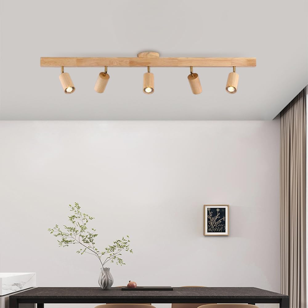 Faretti LED in Legno Faretti da soffitto Regolabili Faretti da Binario fissi Apparecchio di Illuminazione Luci girevoli da Parete Faretti direzionali Lampade Aent per Cucina Camera da Letto Soggi