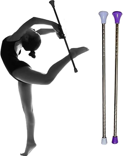 Vista 19 de Bastón giratorio de metal para gimnasia y baile en majorette (blanco, 1 unidad)