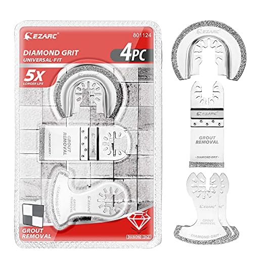 EZARC Diamond Oscillating Tool Blade Set, Multi Tool Mortar Cutting Saw Blades Precise for Grout Removal, 4-Pack