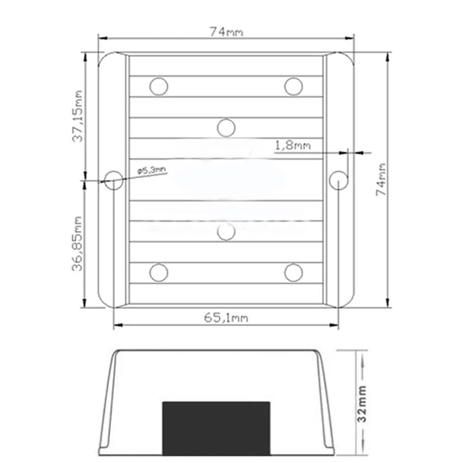 Convertisseur de puissance 12 V à 12 V 8-40 V à 12 V 6 A - Régulateur de tension CC - Stabilisateur de tension - Transformateur progressif (8-40 V à 12 V 3 A)