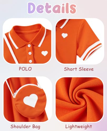 Move Dance Little Girls Sporty Dress 3T 4T Orange Sundress with Bag - image 6