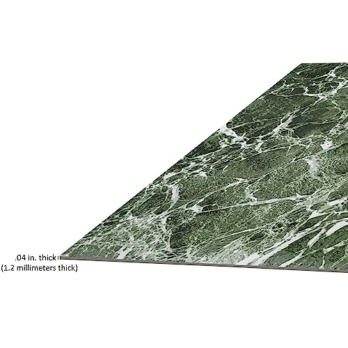 Image of Nexus Self Adhesive Vinyl Floor Tiles, 20 Tiles - 12'' x 12'', Forest Marble Peel & Stick, DIY Flooring for Kitchen, Dining Room, Bedrooms Bathrooms by Achim Home Decor, Dark Green with White Vein