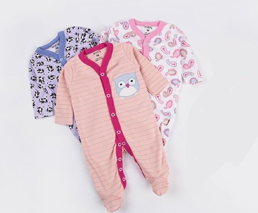 HALAYAYA3 Pack Baby Boys Rompers/Sleepsuits/Jumpsuit/Night Suits Color Random Newborn Baby Girls Boys Clothes Newborn Baby Gift