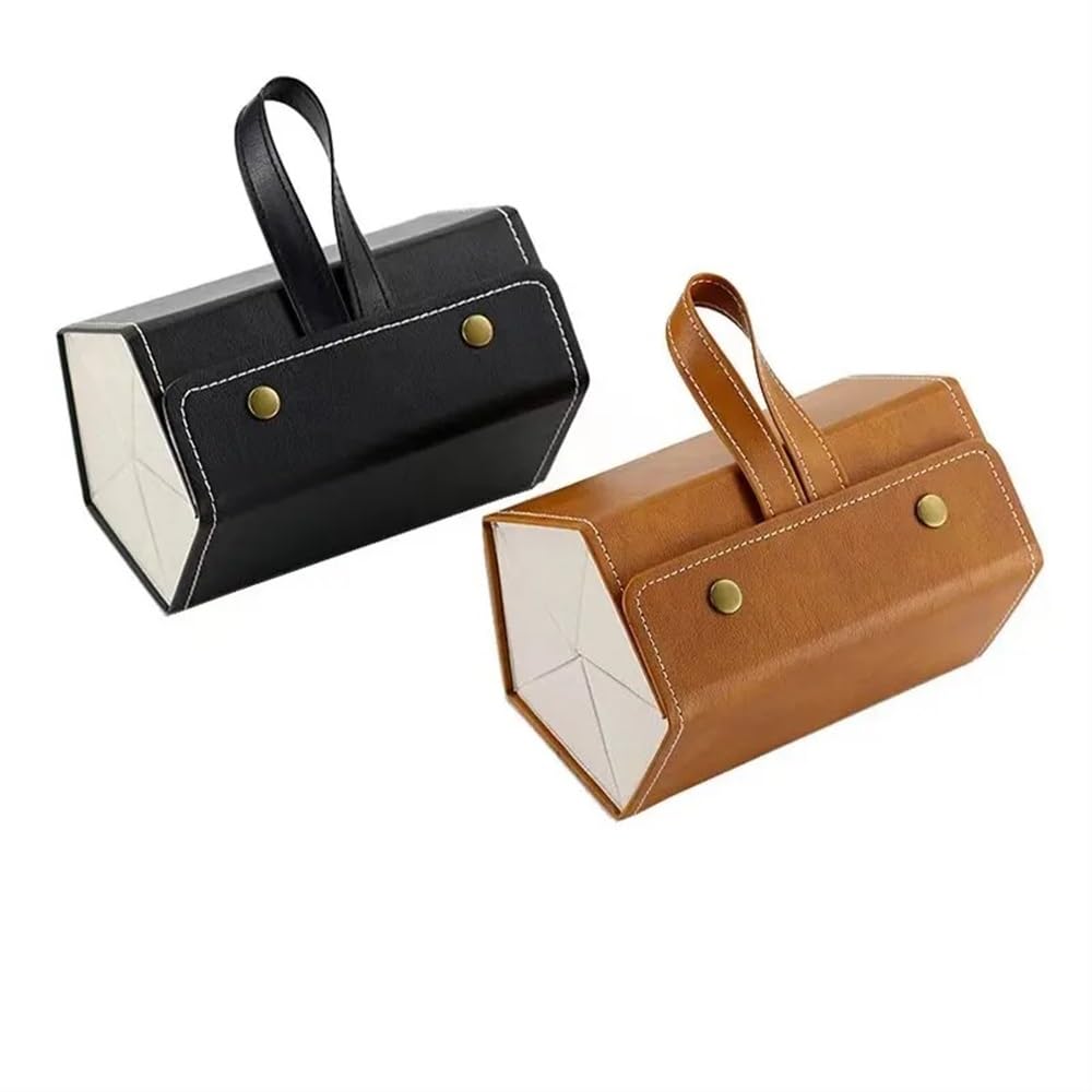 Custodia per occhiali portatile in pelle PU 5 paia di occhiali da sole scatola portaoggetti per occhiali da vista interruttore magnetico borsa PU