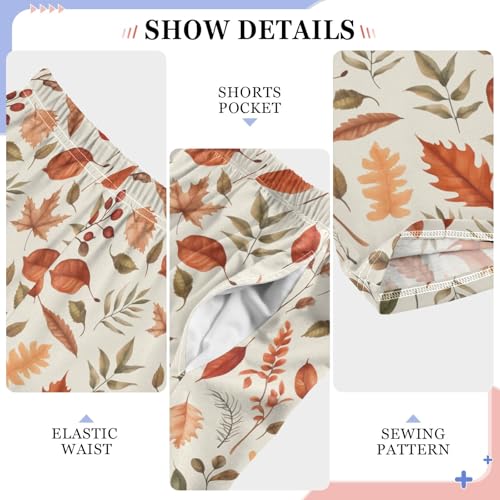 Pajama Pants Lounge Sleep PJ Bottoms Sleepwear Elastic Waist Drawstring S Hand Drawn Maple Leaf4