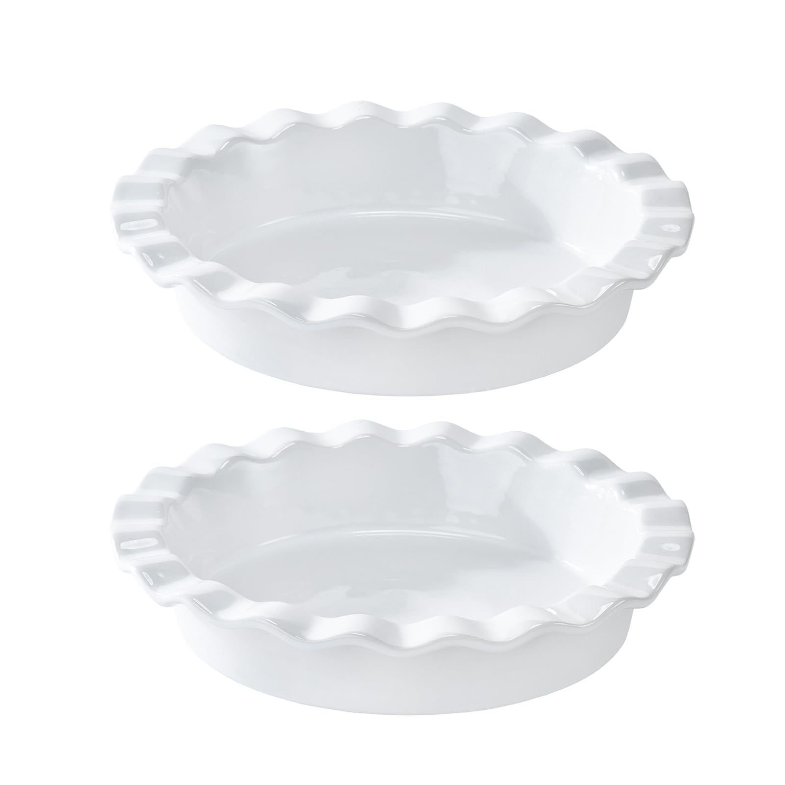 Dafuceramic Pie Pan,30 OZ Pie Plate Round Pie Dish for Baking,Pie Pan for Baking 9 Inch Non Stick Deep Pie Dishes for Quiche, Apple Pies,Pot Pies, Tart