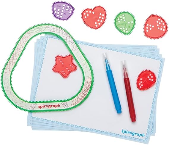 Spirograph 10 Piece Set - Fun Shapes | Create Endless Designs | Fun Drawing Set | Create Beautiful & Unusual Patterns | Great Arts & Crafts Activity | for Ages 6+