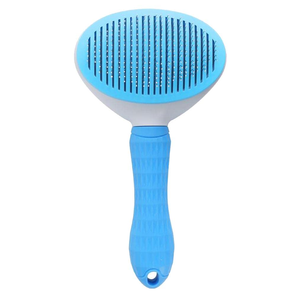 LOOM TREE® Dog Neat Slicker Grooming Brush Professional Self Cleaning Button Strong Blue
