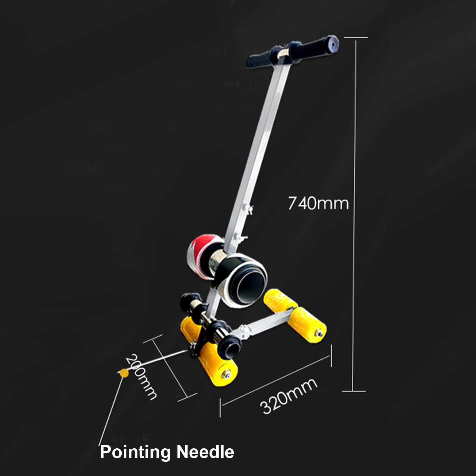Macchina Traccialinee, Strumento per Segnaletica Stradale Con Strumento per Marcatura Circolare, Spaziatura Regolabile 4-28 Cm, Larghezza Massima Del Nastro 14 Cm, Per Marcature E Strisce Precise