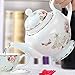 AWHOME Teapot Royal Vintage Bone China Tea Pot Rose Flower Butterfly Blue Boxed (04)