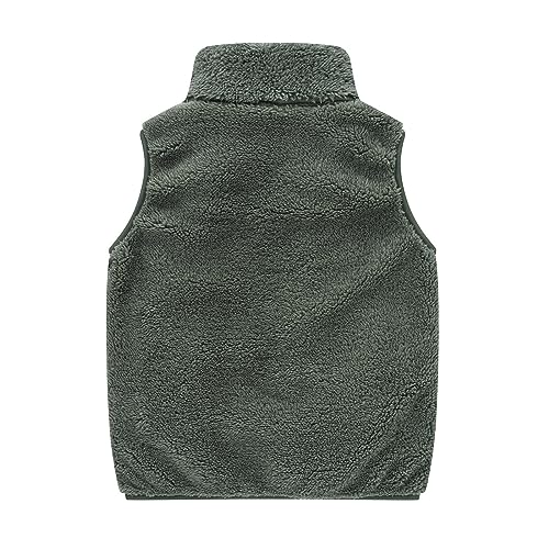 Boys Girls Faux-Fu𝐫 Vest Jacket with Pocket Kids Cute Furry Plush Fleece Outerwear Long Sleeve Thick Warm Coat2