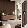 MISSDAY Wood Slat Wall Panels, 4 Pack 94.49" x 12.6" Walnut, Acoustic Wood Wall Panels with Felt Backing, 3D Fluted Wood Panels for Interior Wall Decor