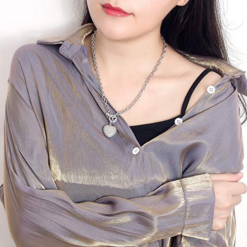 New Women's 925 Sterling Silver Necklace Noble Heart Pendant Necklace Solid Silver Rolo Chain 18-26'' Birthday Party Jewelry Necklace Accessories2
