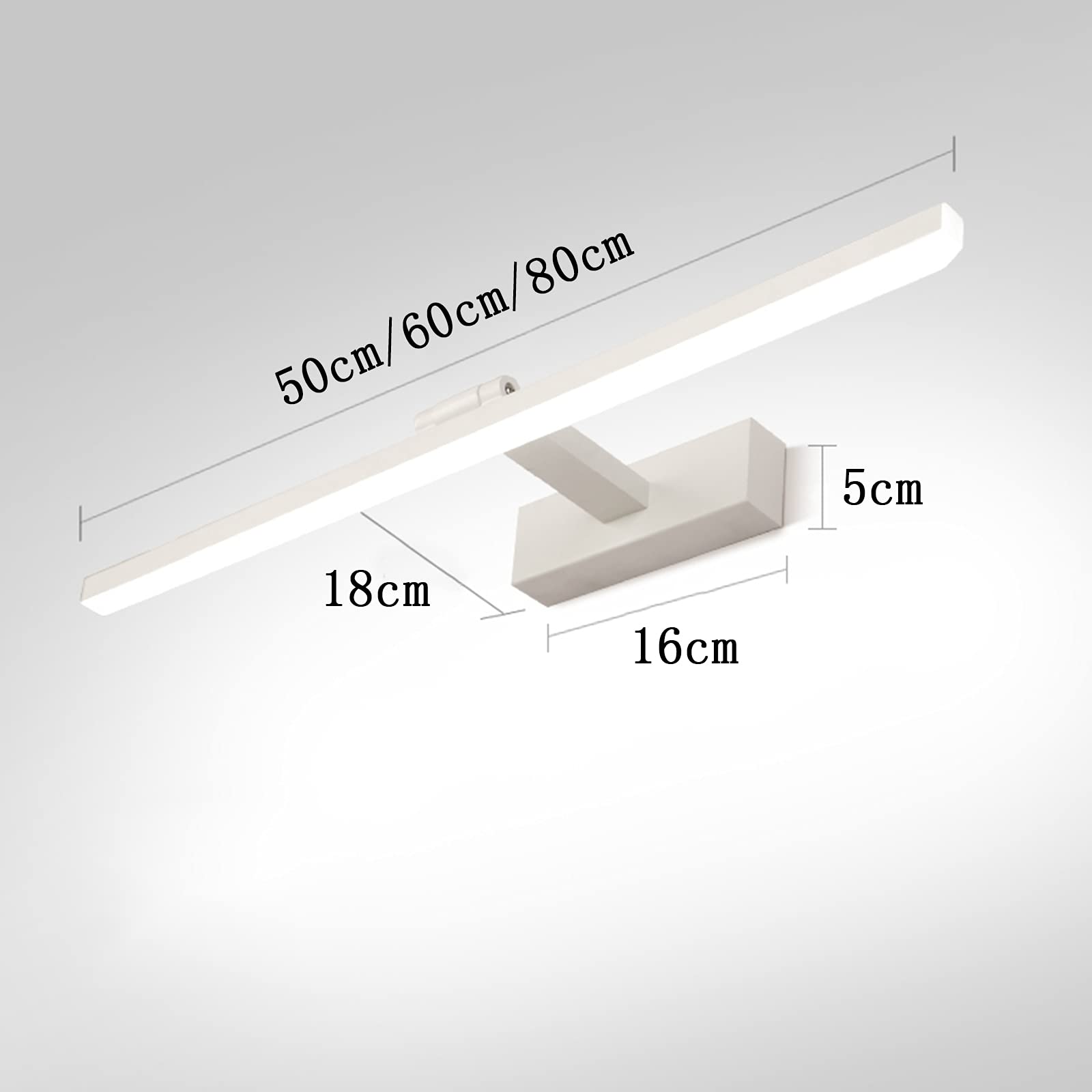Lámparas de Espejo de Baño Luz Frontal de Espejo Luz de Pared de Baño Led Luz de Gabinete de Baño Luces de Espejo de Maquillaje Luces de Tocador Led Impermeables Luz de Pared/White Light/50Cm