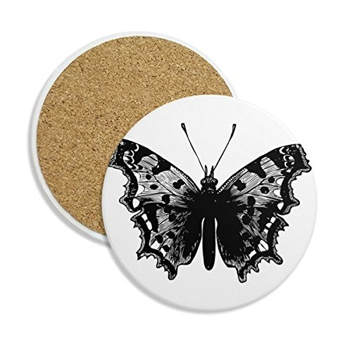 Coaster en céramique papillon noir et repose-tasse en pierre absorbante - 2