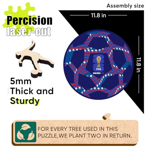 Image of FIFA 2026 Trophy Series - World Cup Soccer Wooden Puzzle for Adult, 5MM Thick, Creative Collectible Gift for Fans, Officially Licensed Product Jigsaw Puzzles for Adult