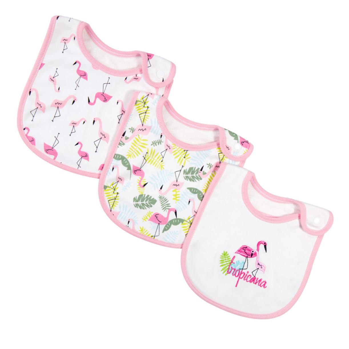 ibasenice 9piezas Baberos De Algodón Impermeables Para Bebés De Diseño De Flamenco Toallas De Saliva Para Alimentación y Protección De Ropa Recién Nacidos