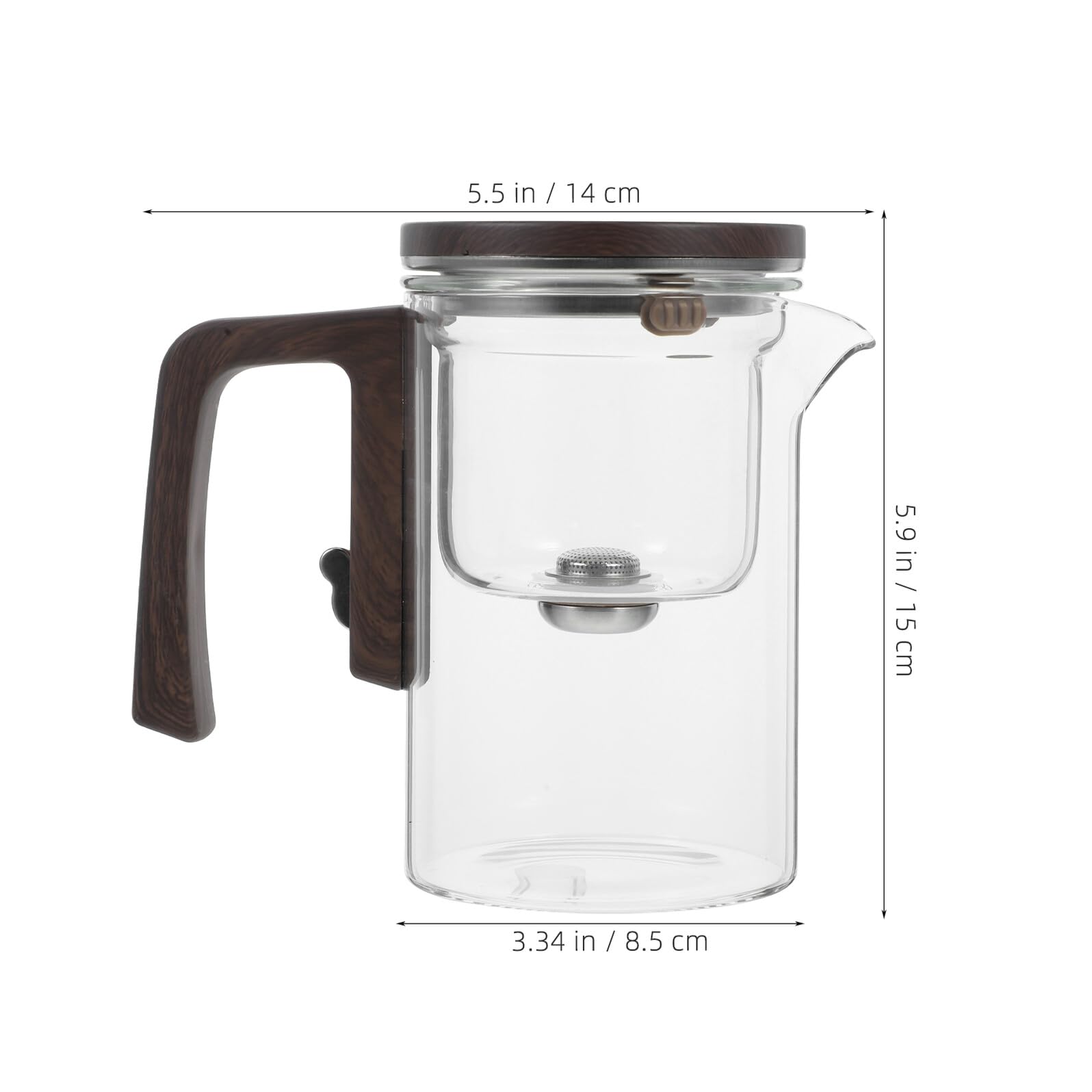 Glas teekanne mit Abnehmbarem Edelstahlsieb Heißer Tee Karaffe mit Tee Filter für Losen Tee Handgefertigter Teebereiter für Erwachsene Stilvoller Teeglas genuss Heiß und Kalt