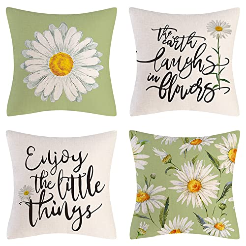 Housses de coussin 50x50cm lot de 4 lin moutarde lavable canapé - 2