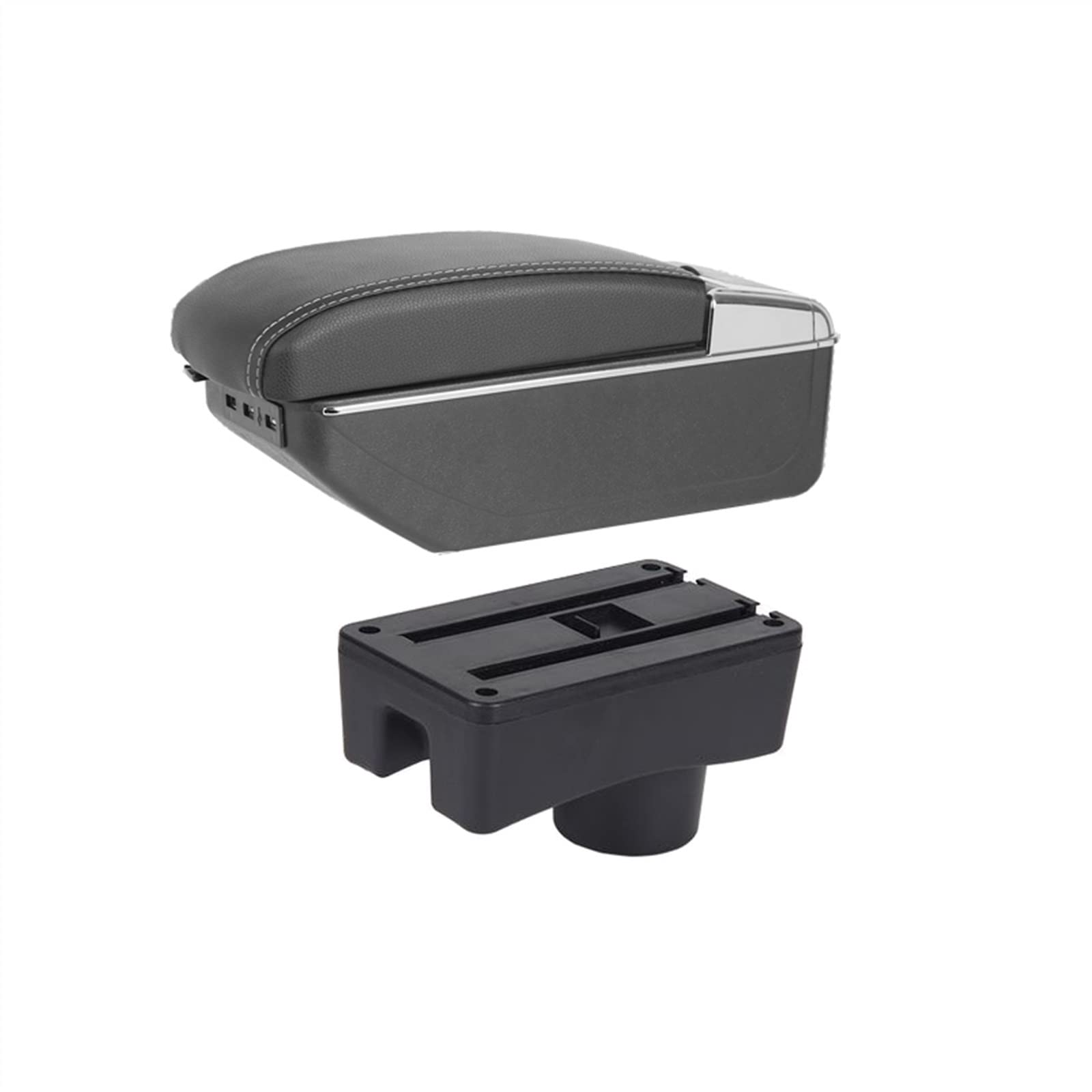 Car Armrest Box For Toyota For Aygo X 2022 Car Armrest Box Center Retrofit USB Charging Ashtray(A-black white line)