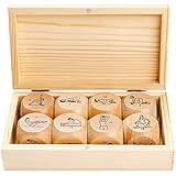 Eight 1.25 Inch Yoga Dice in Engraved Wooden Gift Box - Just Roll to Create a Unique Full-Body Yoga...