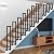 Handrail U-Shaped Staircase Handrails, Wrought Iron Side Mount Stair Railing?Indoor Safety Non-Slip Steps Stair Square Tube Banister?Loft Corridor Safety Support Bar(Size:100cm/3.3ft)