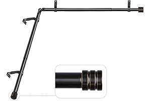 HOTOZON 48"-84" Corner Window Curtain Rod: Durable and Stylish