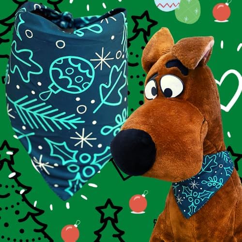 Miniatura 2 de TPC Bandanas navideñas para perros, paquete de 2 con diseños festivos, bandanas de Navidad para perros - Diseños únicos de Navidad - Bufandas unisex