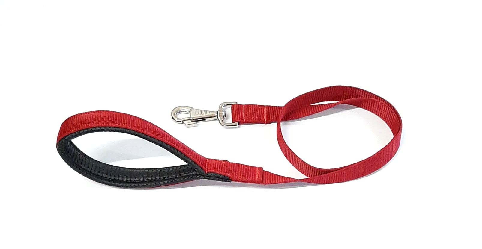 Short Dog Lead With Padded Handle Walking Training Leash Close Control In Strong 25mm Webbing (Burgundy, 76" (1.9 Metres))