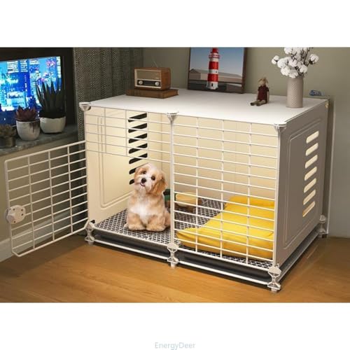 EnergyDeer犬ケージ ペットサークル ベーシック ペットケージ ペットハウス トレイ付きでお手入れ簡単 大容量 簡単な組み立て ペットゲージ 犬 サークル 中型犬 小型犬用ゲージ 屋根と車輪付き 屋内および屋外での使用に適しています (73*37*