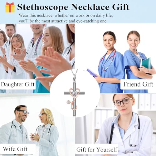 Nurse Gifts for Women Stethoscope Necklace Nursing School Graduation Ideas for Birthday, Christmas, Nurse Day4