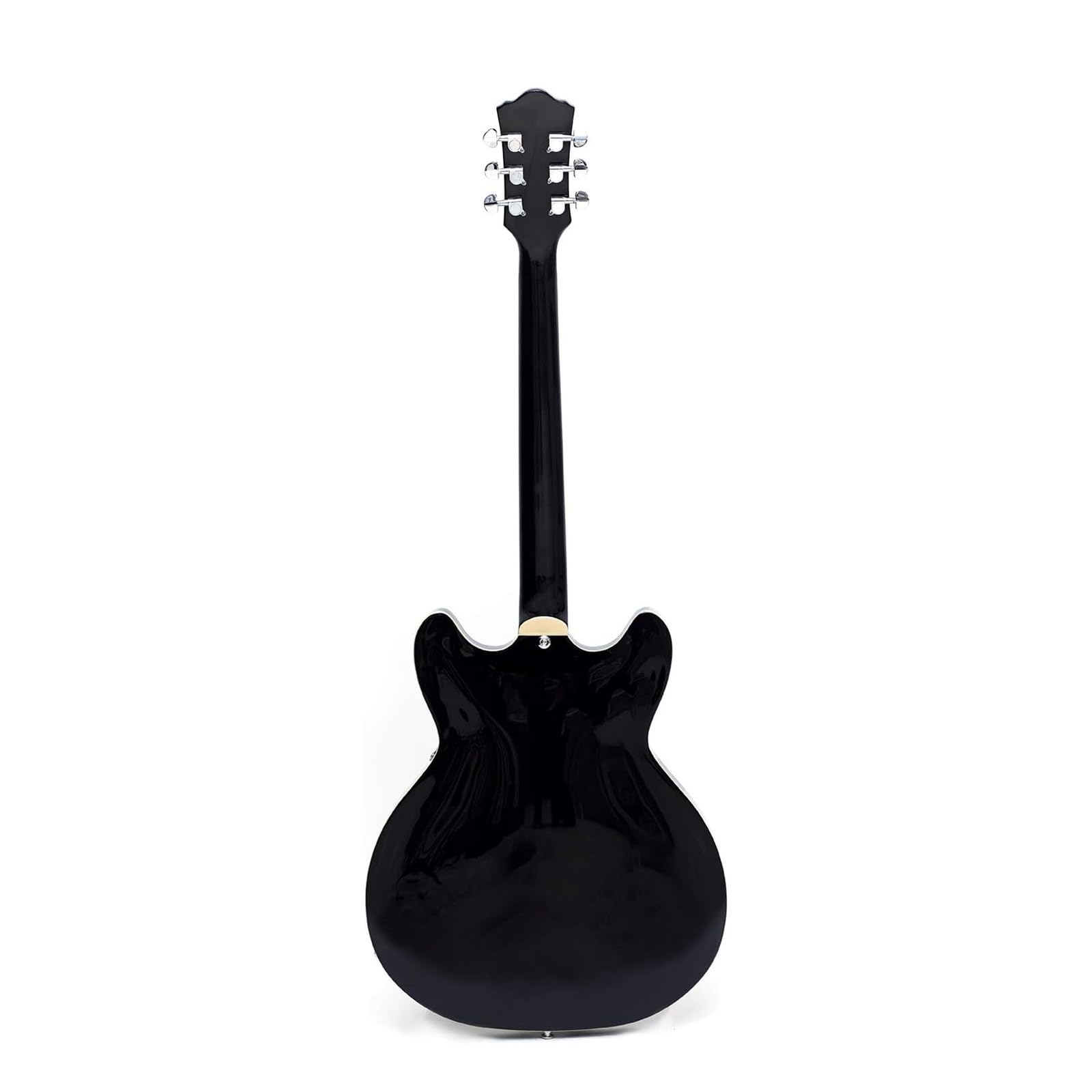 Profesjonalna Gitara Elektryczna Półpusty Mostek Trapezowy I Torba Koncertowa W Zestawie Profesjonalna Gitara Elektryczna Jazzowa(Black)