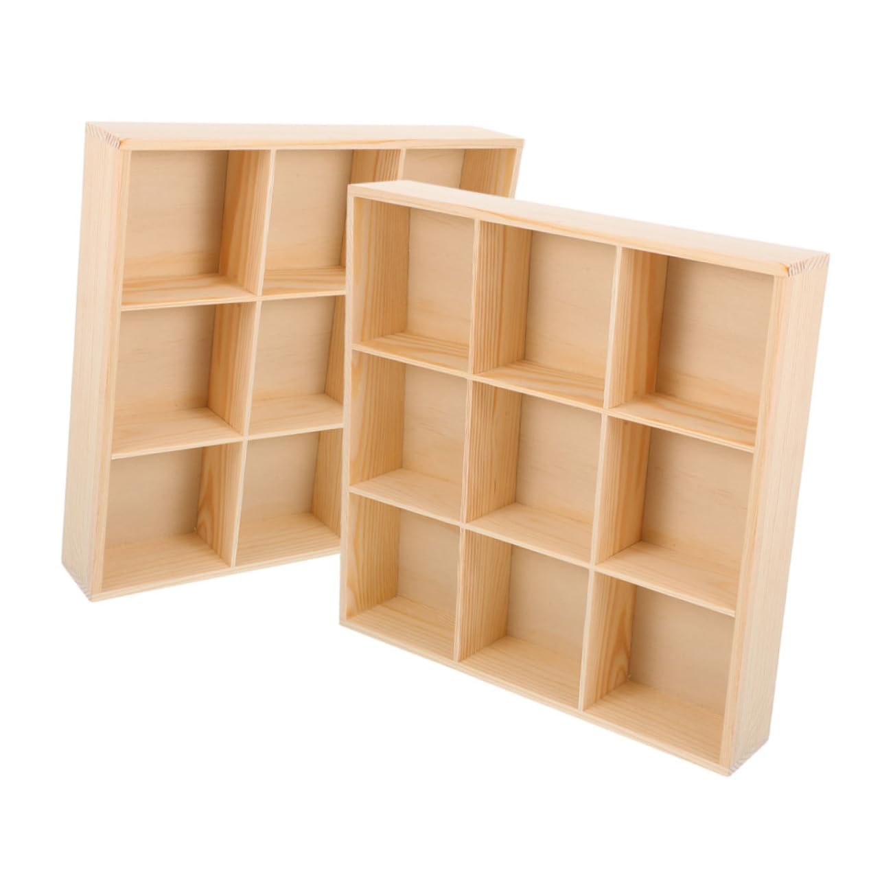 2 piezas Organizador Madera con Compartimentos Caja Divisora para Calcetines Ropa Interior y Accesorios Ahorro de Espacio para Armarios y Vestidores