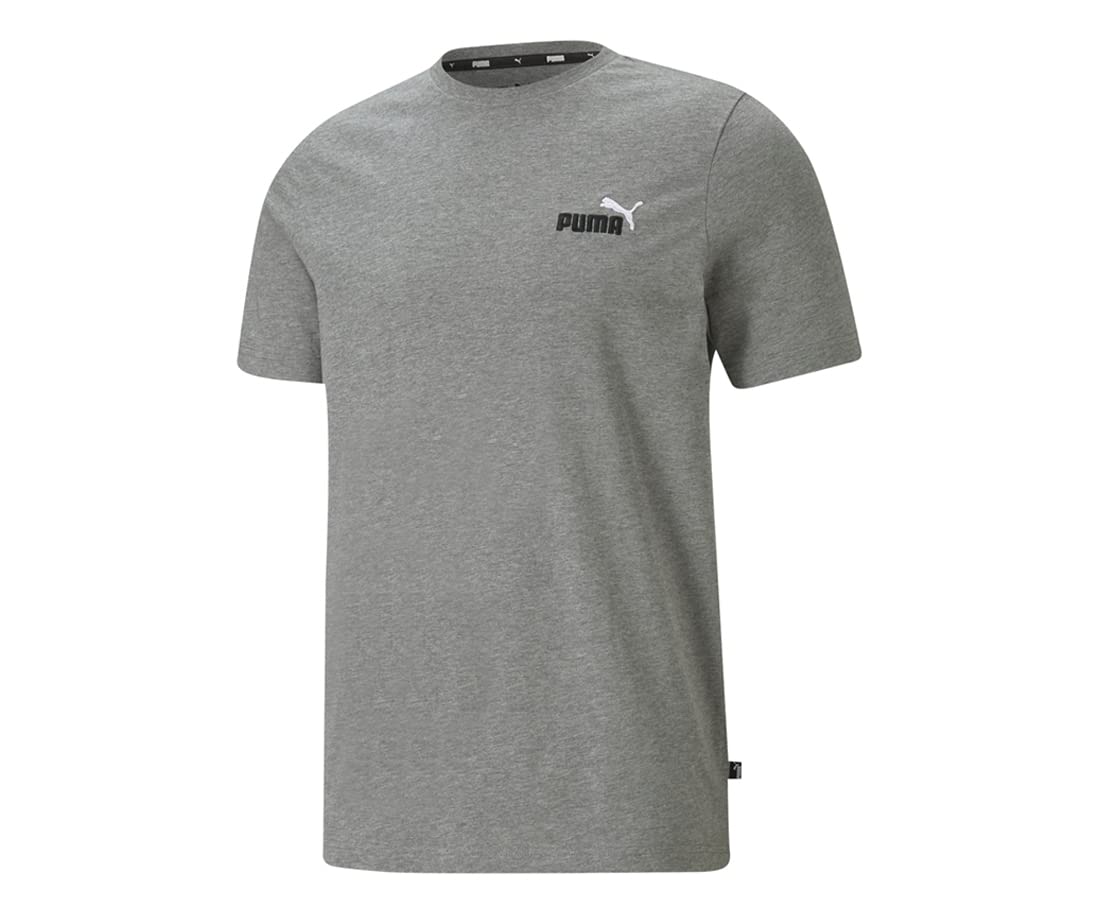PUMA Men's Grey ESS+ Embroidery Logo T-Shirt - S