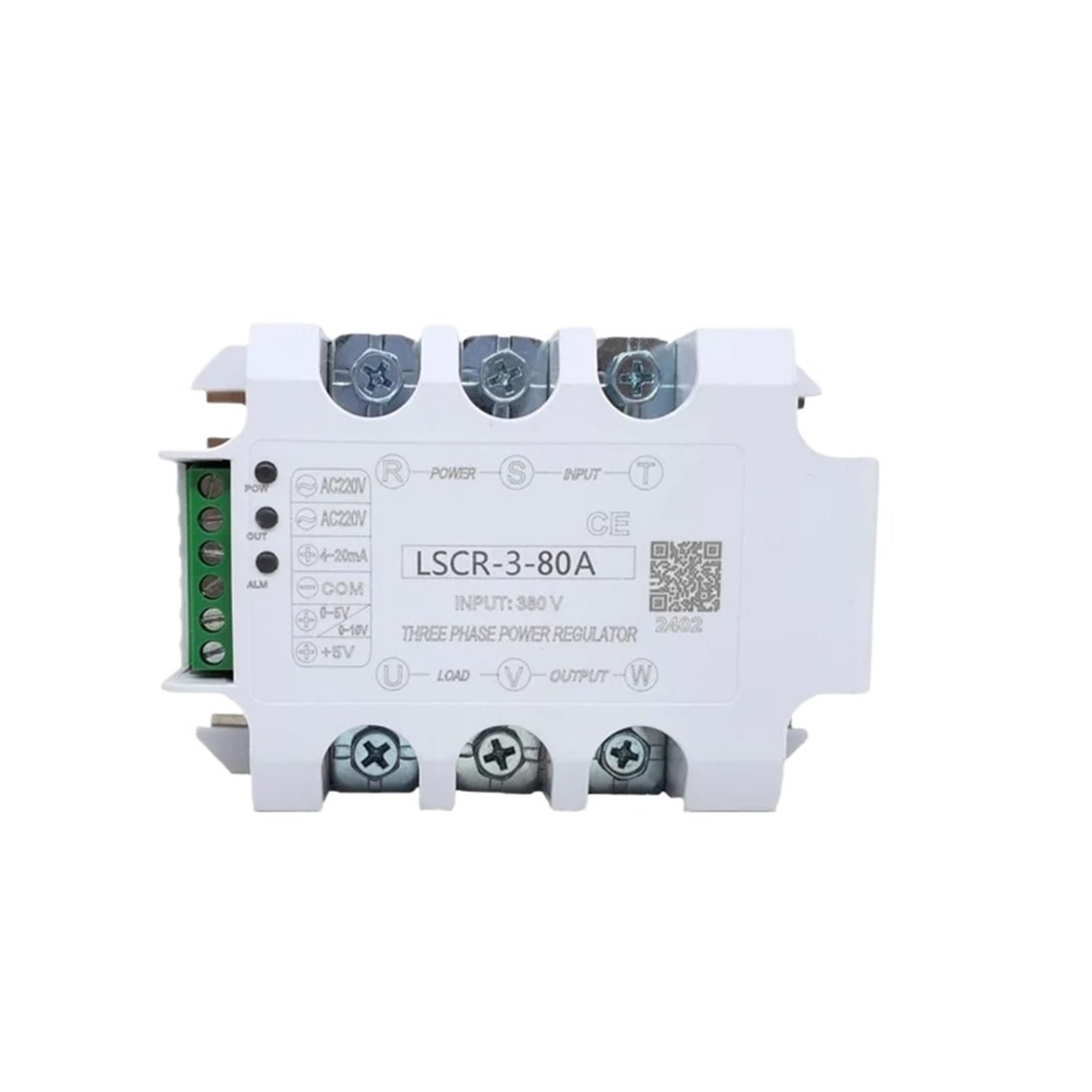 ZVQYSGIW Single-phase three-phase AC solid-state voltage regulator 10A-200A power regulation thermostat 4-20MA potentiometer control(LSCR-3 H380 40A)