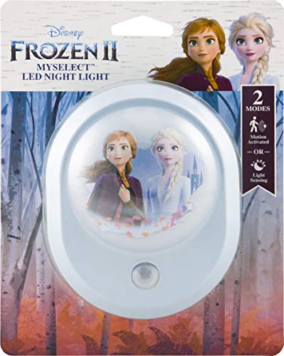 Image of Disney Frozen II MySelect LED Night Light, Motion Sensor, Dusk-to-Dawn | Featuring Anna and Elsa, Ideal for Girls' Bedrooms, Nurseries, or Bathrooms - 44473