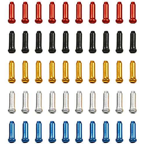 Toddmomy 100pcs Bike Cable End Caps Bike Brake Cable End Tips Inner Line Cover Wire End Cap Crimps for Road Mountain Bicycle