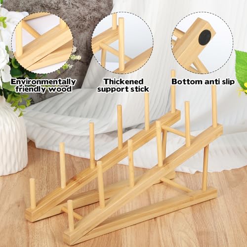 Image of Rainmae 2 Pack Small Art Drying Rack Art Storage Rack, Wood Kids Bookshelf for Display, 5 Layers Paint Display Rack Storage Stand, Artsork Storage Organizer for Painting Canvas, Children Book Rack