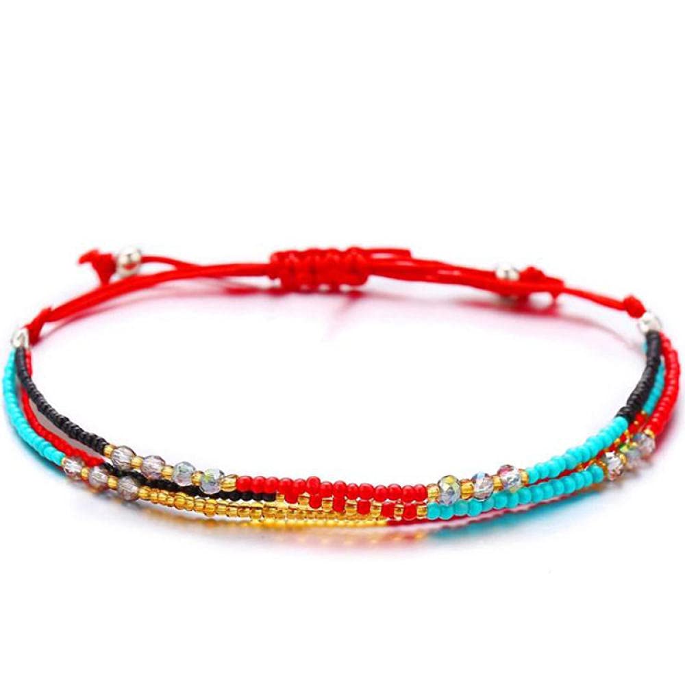 Ankle Bracelet Anklet Bracelet Fashion Rainbow Adjustable Anklet Foot Jewelry Ocean Lady-Q