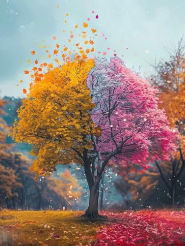 Pintura con numeros para adultos kit arbol 90x120cm acrilico