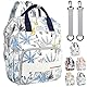 LEcylankEr Wickelrucksack Groß Kapazität Wickeltasche Rucksack aus Oxford-Stoff Baby Wickeltaschen mit Isoliertasche Baby Wickelrucksack für Unterwegs (Blau)