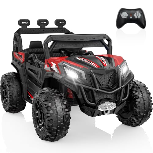 Image of ANPABO 24V Ride On Toys for Kids w /Remote Control, 4WD /2WD Switchable, Red
