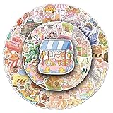 Vinyl-Aufkleber, Tierladen, Chibi, niedlich, Cartoon, kreativ, Kawaii, wasserdicht, Aufkleber für Laptop, Wasserflasche, Koffer, Skateboard, Tagebuch, 50 Stück, für Teenager