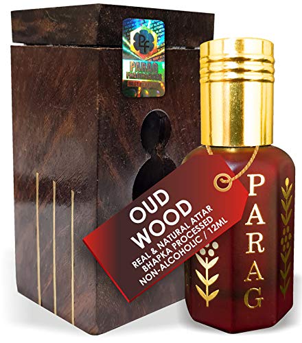 Parag Fragrances Oud Wood Attar 1 Tola / 12Ml (Grade1) With Handcrafted Wooden Box (Natural, Bhapka Processed, Long Lasting & Alcohol Free Attar)